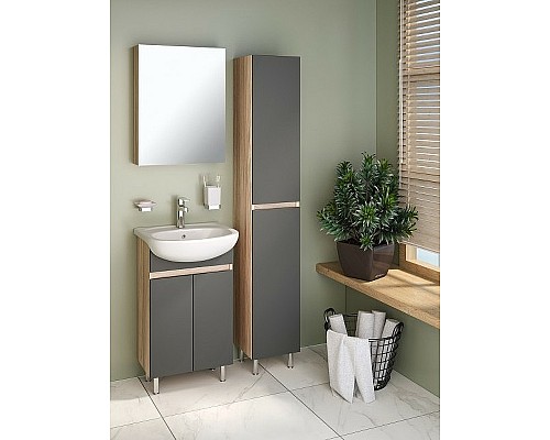 Тумба под раковину Runo Лада 50 00-00001164 Дуб серый Графит