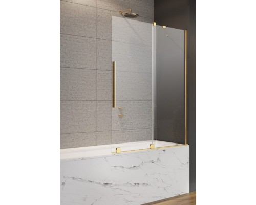 Шторка для ванны Furo PND II Gold 688x150 прозрачное 8 мм левая 1/2