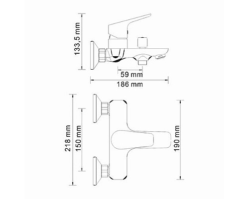 Смеситель для ванны WasserKRAFT 4501 с коротким изливом