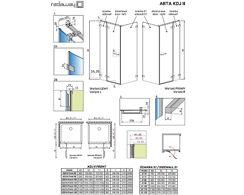 Душевая дверь Radaway Arta DWJS 140 386456-03-01L профиль Хром стекло прозрачное