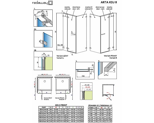 Душевая дверь Radaway Arta DWJS 140 386456-03-01L профиль Хром стекло прозрачное