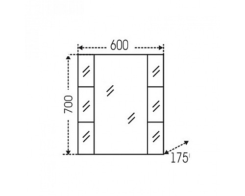 Зеркальный шкаф СанТа Герда 60 Фацет
