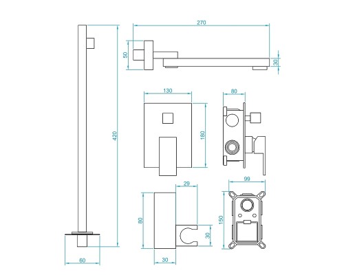 Душевая система RGW Shower Panels SP-56G 51140856-06 Золото