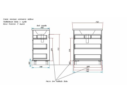 Тумба с раковиной Эстет Bali Classic 75 ФР-00002232 Белая
