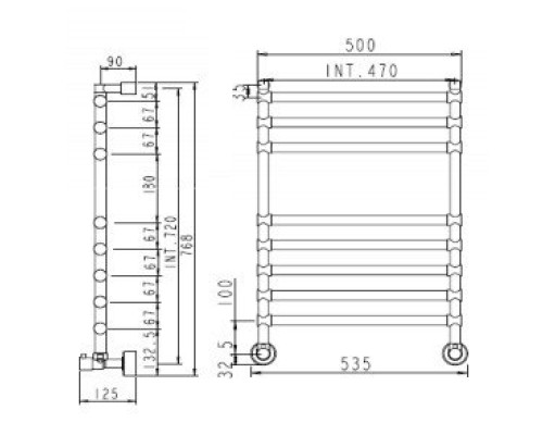 Полотенцесушитель водяной, хром, Margaroli Sole 4644708CRN
