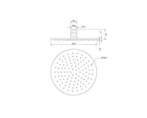 Верхний душ Omnires Slimline WG125CAT Антрацит