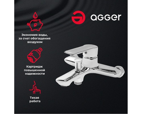 Смеситель для ванны Agger Clean Хром