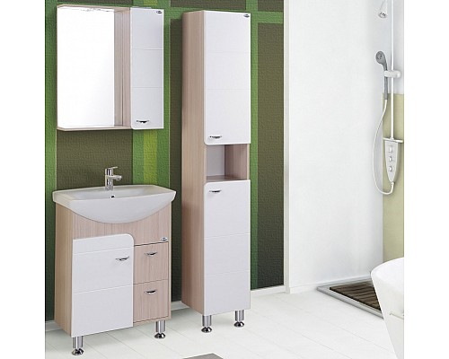 Тумба под раковину Onika Стиль 60 2 ящика Светлый ясень Белый