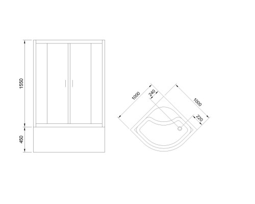 Душевой уголок Royal Bath BK 100х100 с поддоном профиль Белый стекло матовое