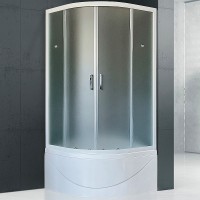 Душевой уголок Royal Bath BK 100х100 с поддоном профиль Белый стекло матовое