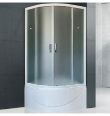 Душевой уголок Royal Bath BK 100х100 с поддоном профиль Белый стекло матовое