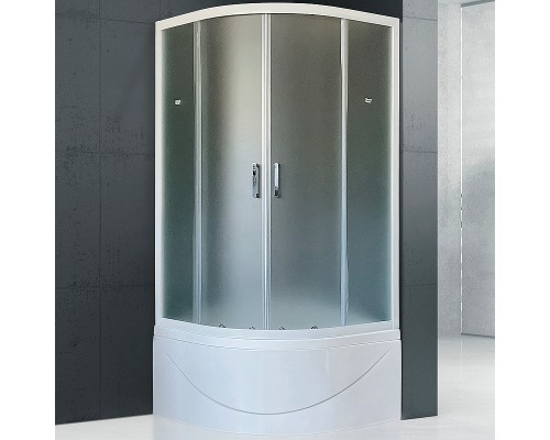 Душевой уголок Royal Bath BK 100х100 с поддоном профиль Белый стекло матовое