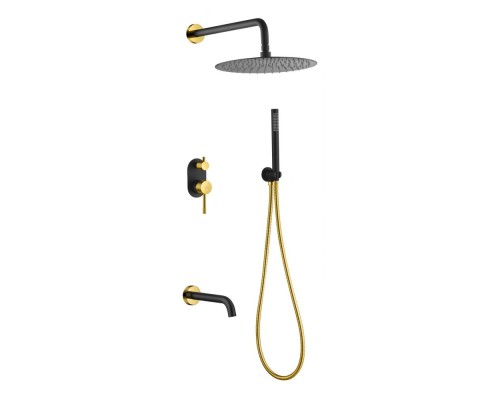 Смеситель встроенный верхний ручной душ, Armadi Art Uno. Black Gold