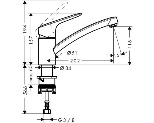 Смеситель для кухни Hansgrohe Logis 71830000