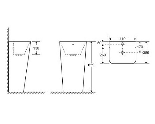 Раковина CeramaLux 44 G-302 Белая