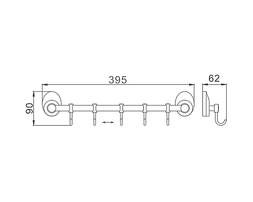 Вешалка для полотенец Haiba HB1615-5 Хром
