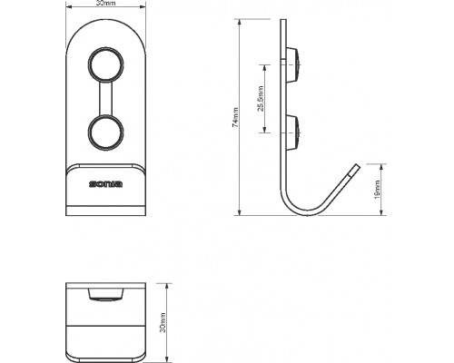 Крючок Sonia Quick 188871 Черный матовый