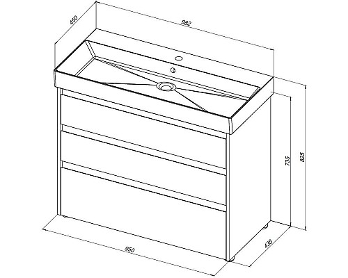 Тумба под раковину Aquanet Nova Lite 100 302480 Дуб рустикальный