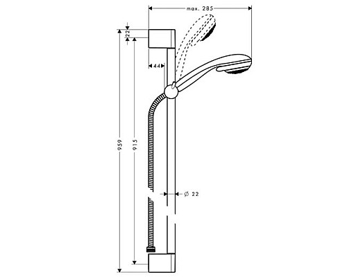 Душевой гарнитур Hansgrohe Crometta 85 Vario/Unica 27762000