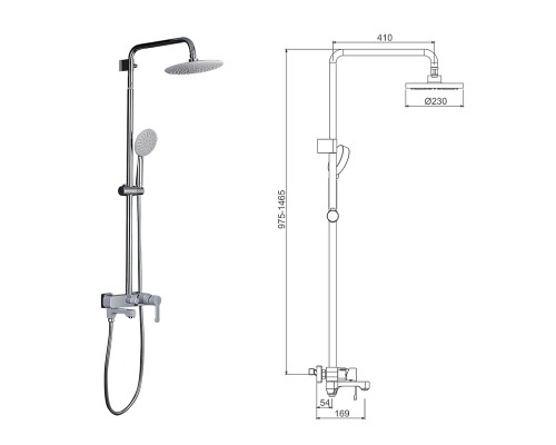 Душевая система Gappo G02-8 G2402-8 Белая Хром