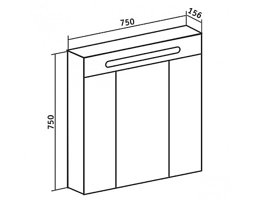 Зеркальный шкаф Runo Парма 75 00000001148