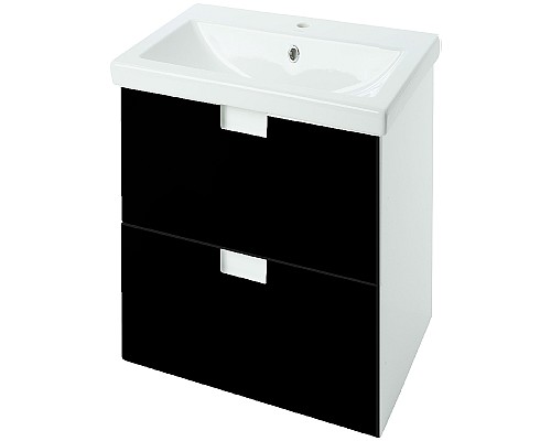 Тумба под раковину Bellezza Пегас 50 4630406180042 подвесная Черная Белая