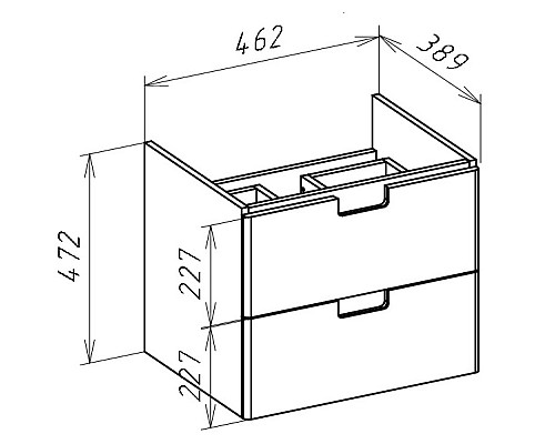 Тумба под раковину Bellezza Пегас 50 4630406180042 подвесная Черная Белая