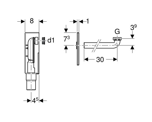 Сифон скрытого монтажа GEBERIT 151.120.21.1