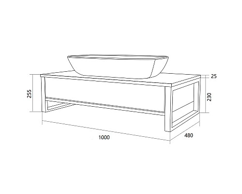 Тумба под раковину 1MarKa Grunge Loft 100П У85844 подвесная Дуб вотан