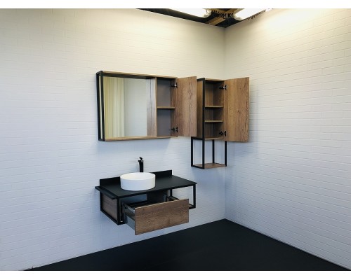 Зеркальный шкаф Comforty Лиссабон 90 00-00006136 Дуб темный