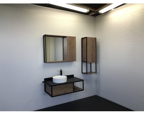 Зеркальный шкаф Comforty Лиссабон 90 00-00006136 Дуб темный