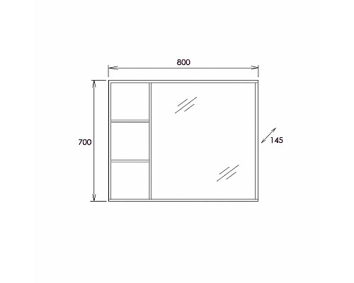 Зеркало Onika Девис 80.00 У 208093 Бетон чикаго
