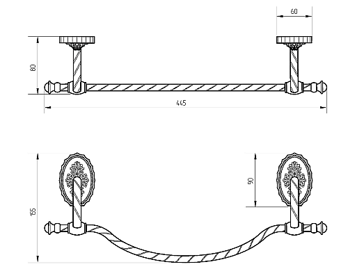 Полотенцедержатель Migliore Edera 16947 Золото