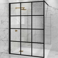 Душевая перегородка Paini 100 Walk-In 100G Черный матовый с рисунком