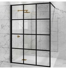 Душевая перегородка Paini 100 Walk-In 100G Черный матовый с рисунком