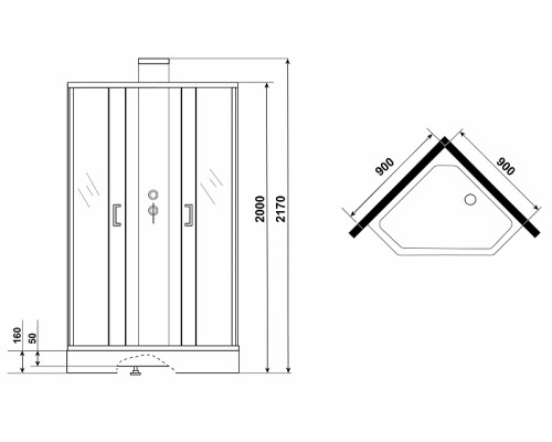 Душевая кабина Grossman Elegans 90x90 без гидромассажа