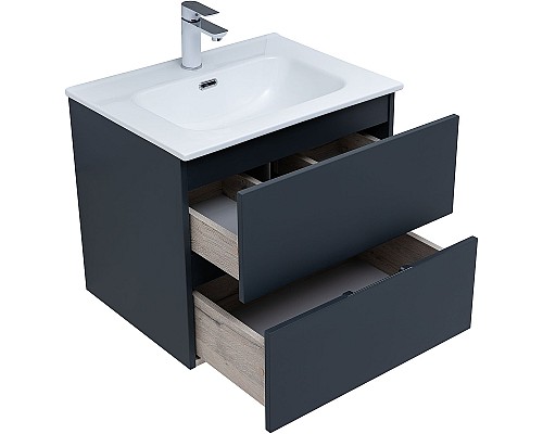 Тумба под раковину Aquanet Алвита New 60 277511 подвесная Антрацит