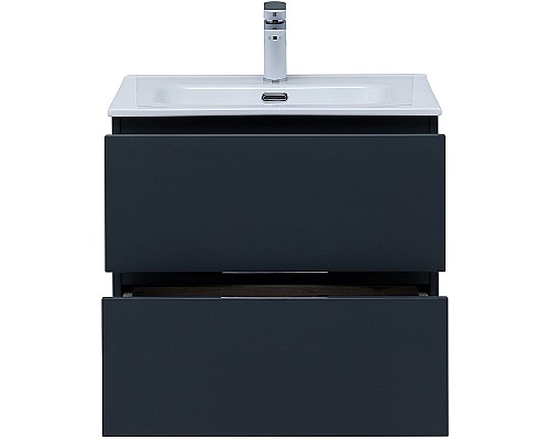 Тумба под раковину Aquanet Алвита New 60 277511 подвесная Антрацит
