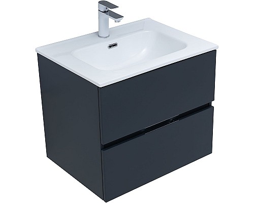 Тумба под раковину Aquanet Алвита New 60 277511 подвесная Антрацит