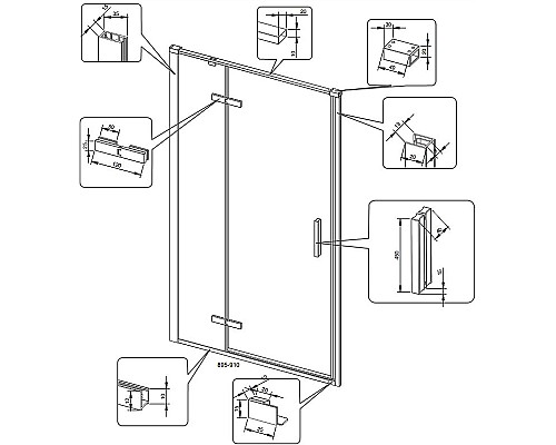 Душевая дверь Veconi Vianno VN-73 90 VN73-90-01-C4 профиль Хром стекло прозрачное