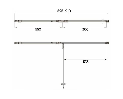 Душевая дверь Veconi Vianno VN-73 90 VN73-90-01-C4 профиль Хром стекло прозрачное