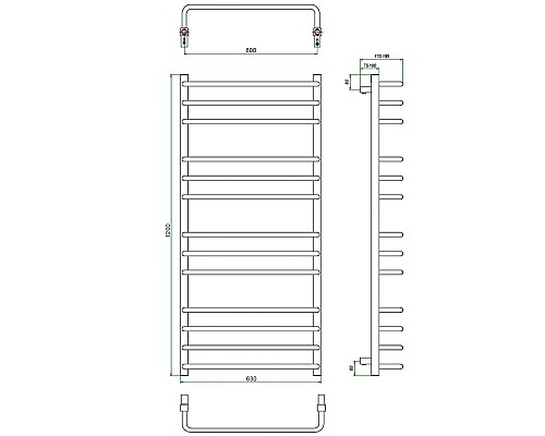 Полотенцесушитель ГРОТА ECOFORTE 63/120
