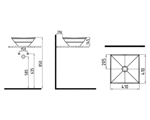 Раковина-чаша Bien Kristal 41 KRLG04101FD0W3000 Белая