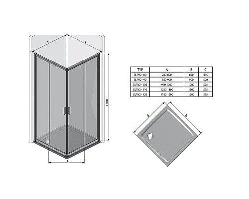 Душевая дверь Ravak Blix 1XVG0U00ZG 120 сатин виноградный