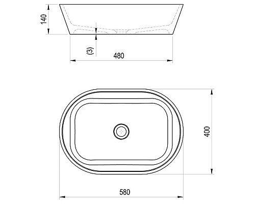 Раковина-чаша Ravak Solo 58 XJX01358000 Белая