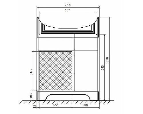 Тумба под раковину 1MarKa Прованс New 65Н У94488 Белый глянец
