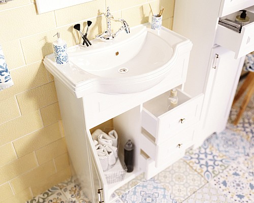 Тумба под раковину 1MarKa Прованс New 65Н У94488 Белый глянец