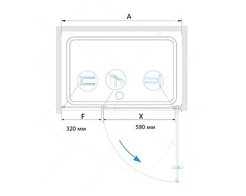 Душевая дверь RGW Hotel HO-012 100 350601200-21 профиль Хром стекло матовое-сатинат