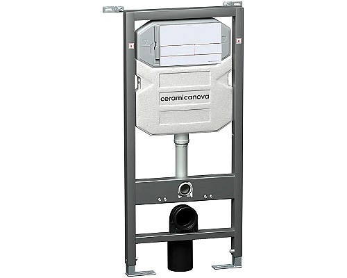 Комплект унитаза с инсталляцией Ceramica Nova Play CN3001_1002W_1000 с сиденьем Микролифт и Белой клавишей смыва