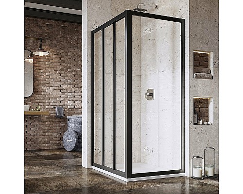 Душевая стенка Ravak Supernova APSS-90 940703R2Z1 профиль Черный стекло Transparent